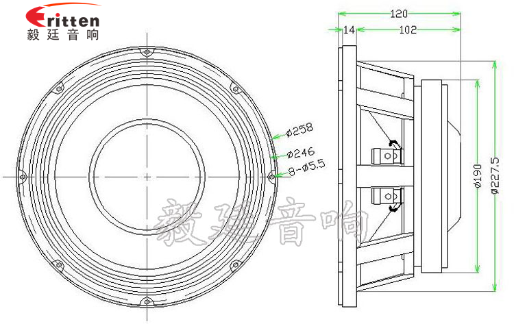 10寸圆形中低音汽车喇叭成品图-Model.png